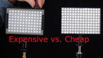 Expensive vs. cheap LED arrays. Photo: Dave Dugdale (CC BY-SA)